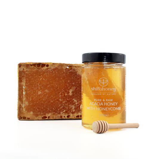 Pure & Raw Acacia Honey with Honeycomb (500g)